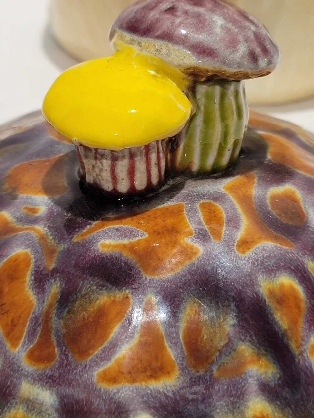 Mushroom 3D Ceramic Canister Vintage 70s Retro Kitchen Decor 8 
